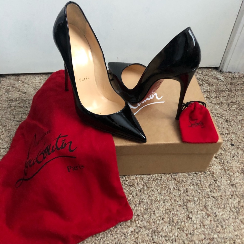 Christian Louboutin , black Patent heel!